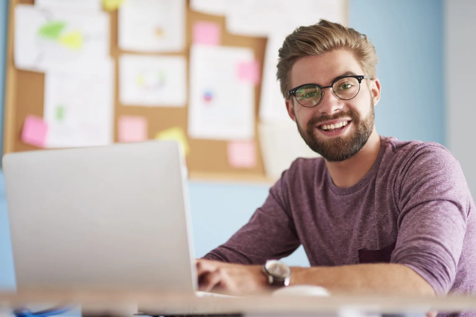 Creative professional working with a laptop