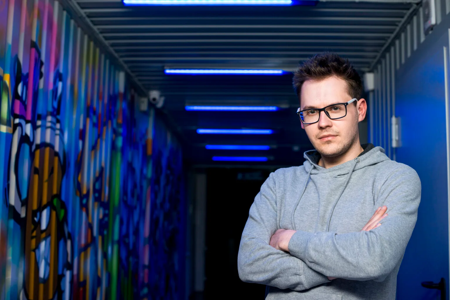 Cyber security engineer working at a computer