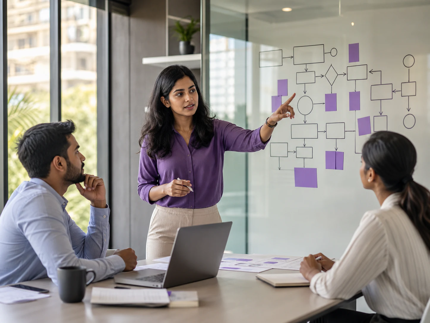 Business analyst reviewing a process