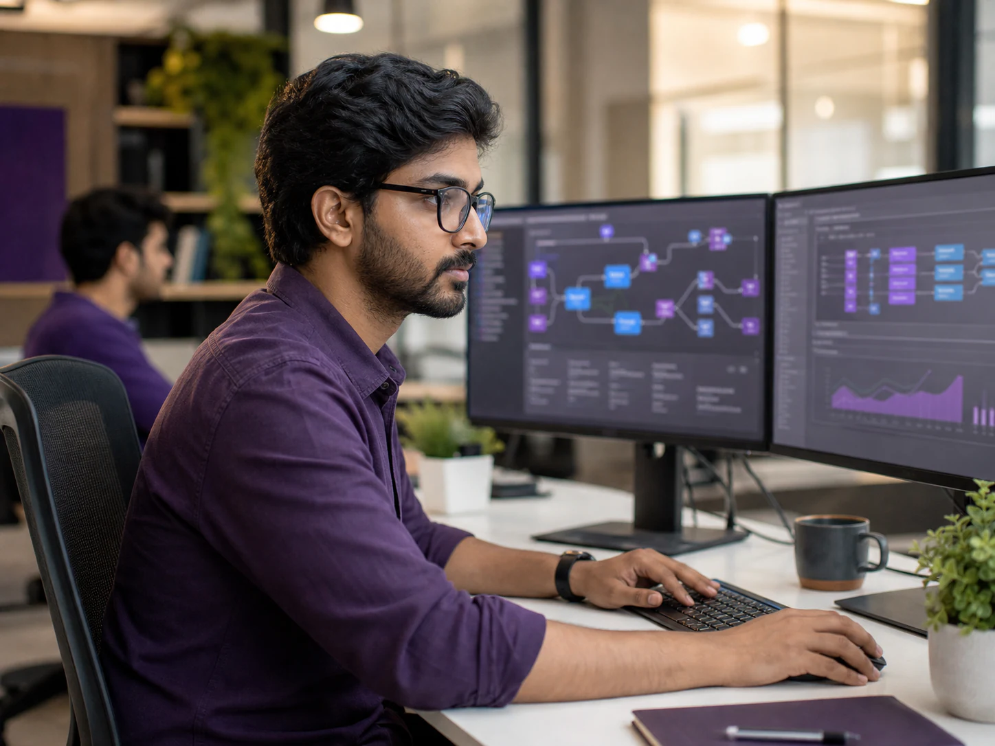 Data engineer working with data infrastructure