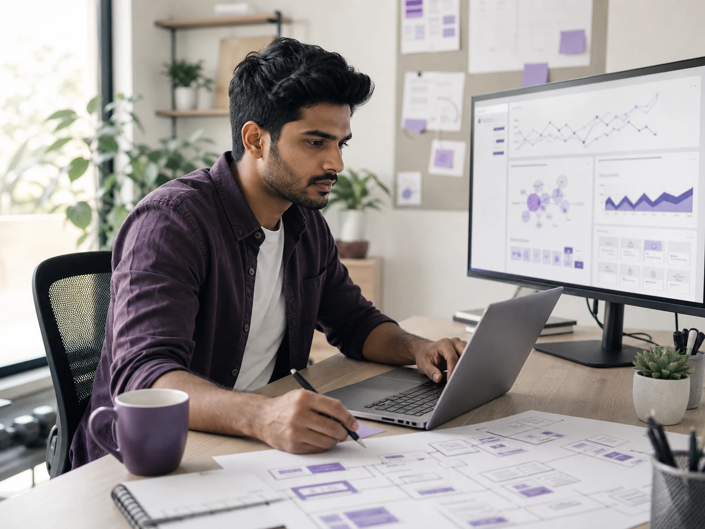 SEO/AEO Specialist working in a professional setting